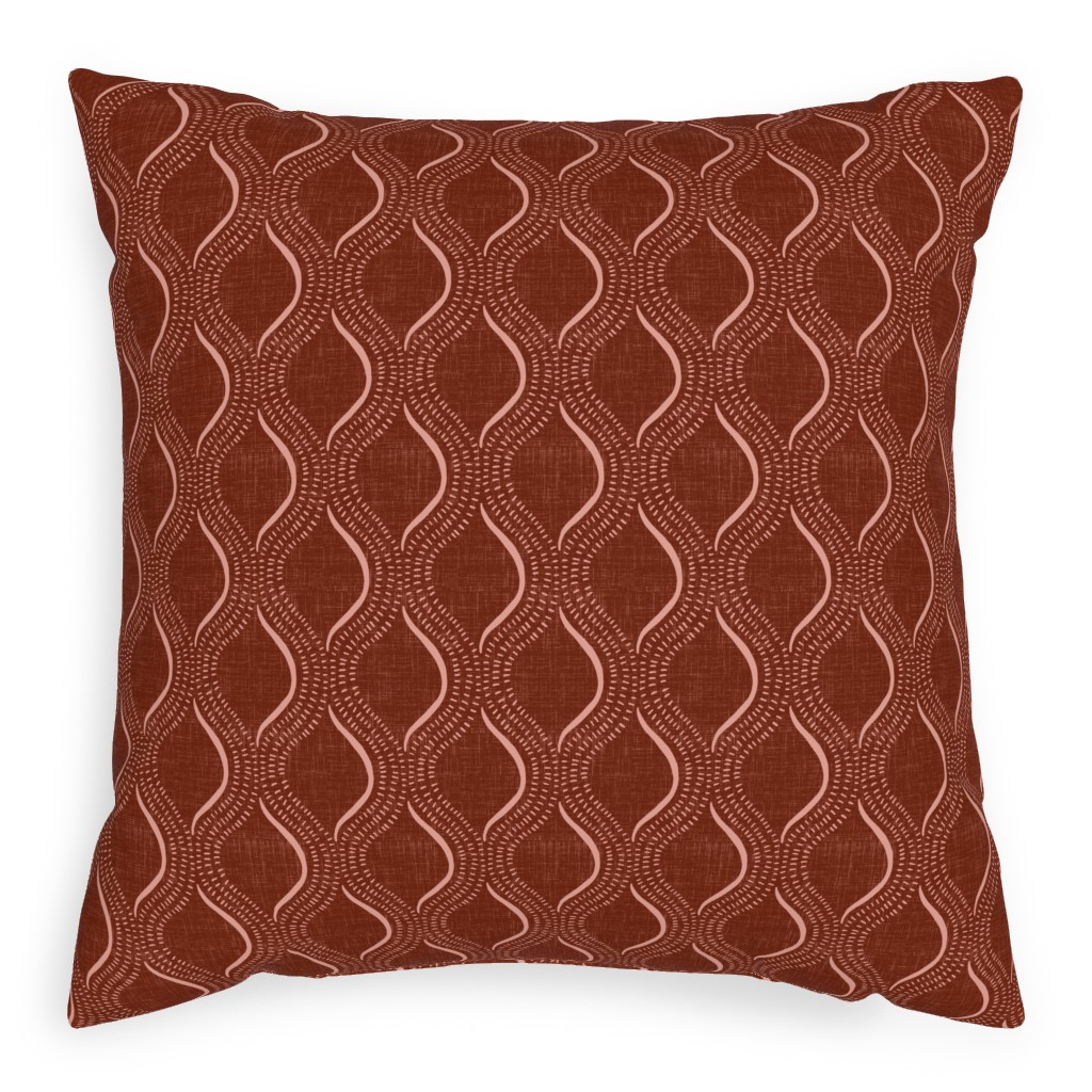 Forever Optimistic - Rust Pillow, Woven, Black, 20x20, Single Sided, Red