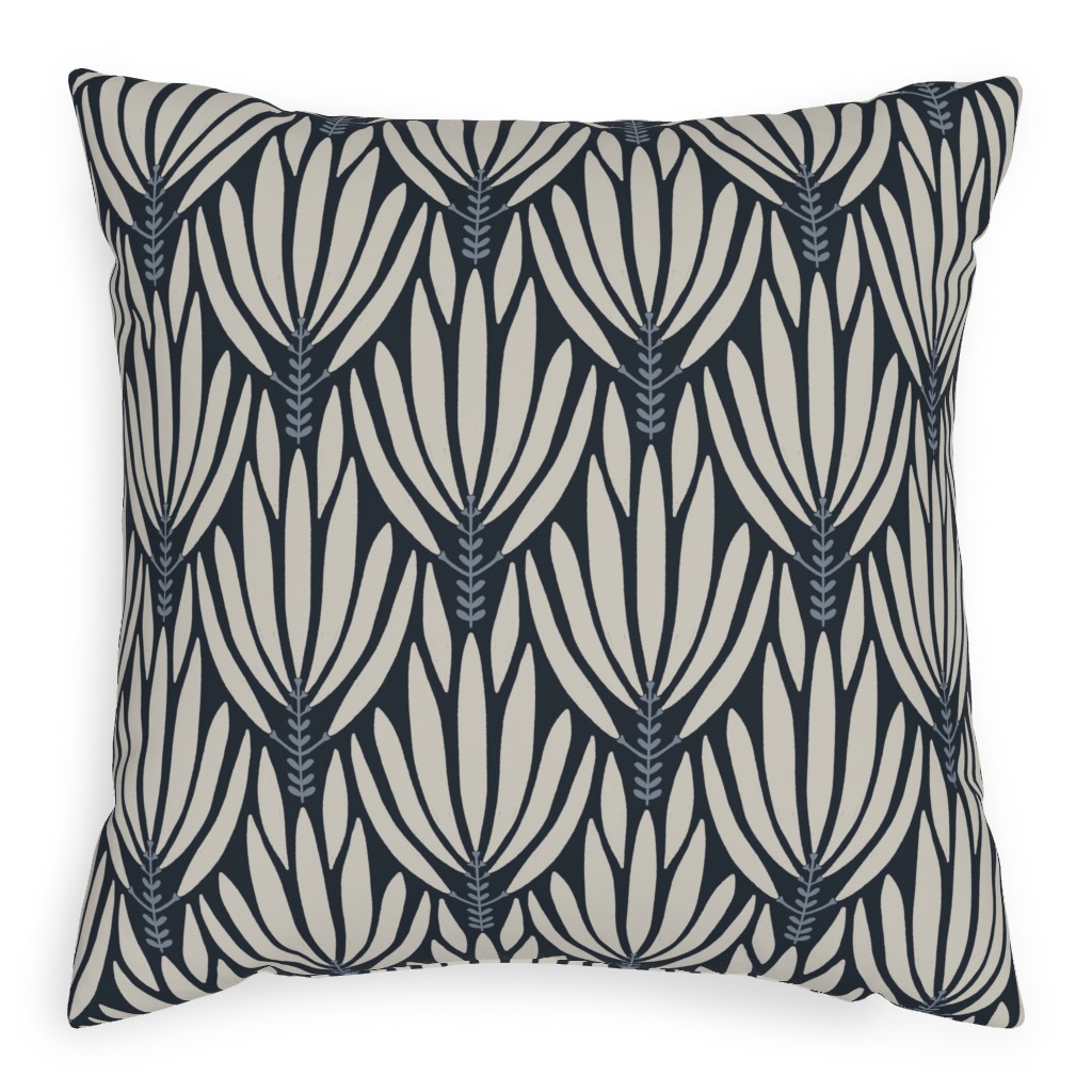 Cleopatra - Beige Pillow, Woven, Black, 20x20, Single Sided, Blue