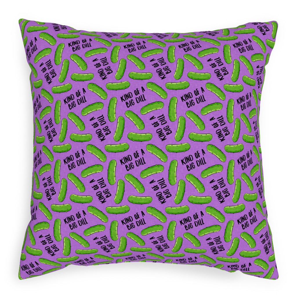 Kind of a Big Dill - Pickles - Purple Pillow, Woven, Black, 20x20, Single Sided, Purple