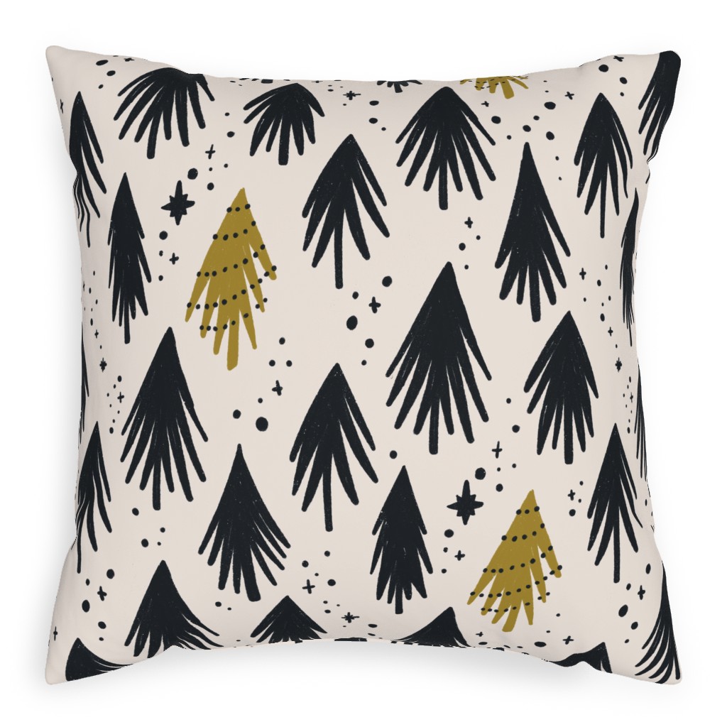 Carol Pillow, Woven, Black, 20x20, Single Sided, Black