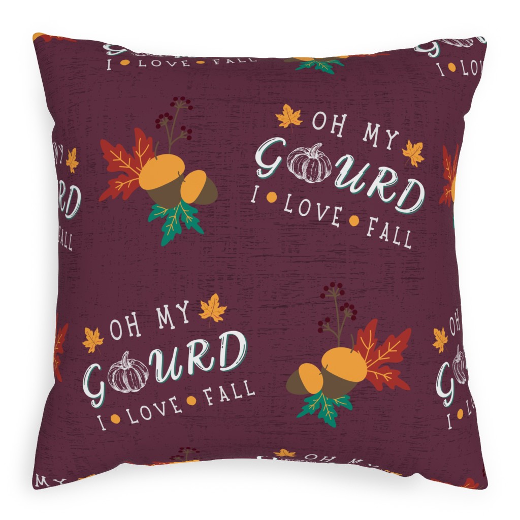 Oh My Gourd on Mauve Pillow, Woven, Black, 20x20, Single Sided, Purple