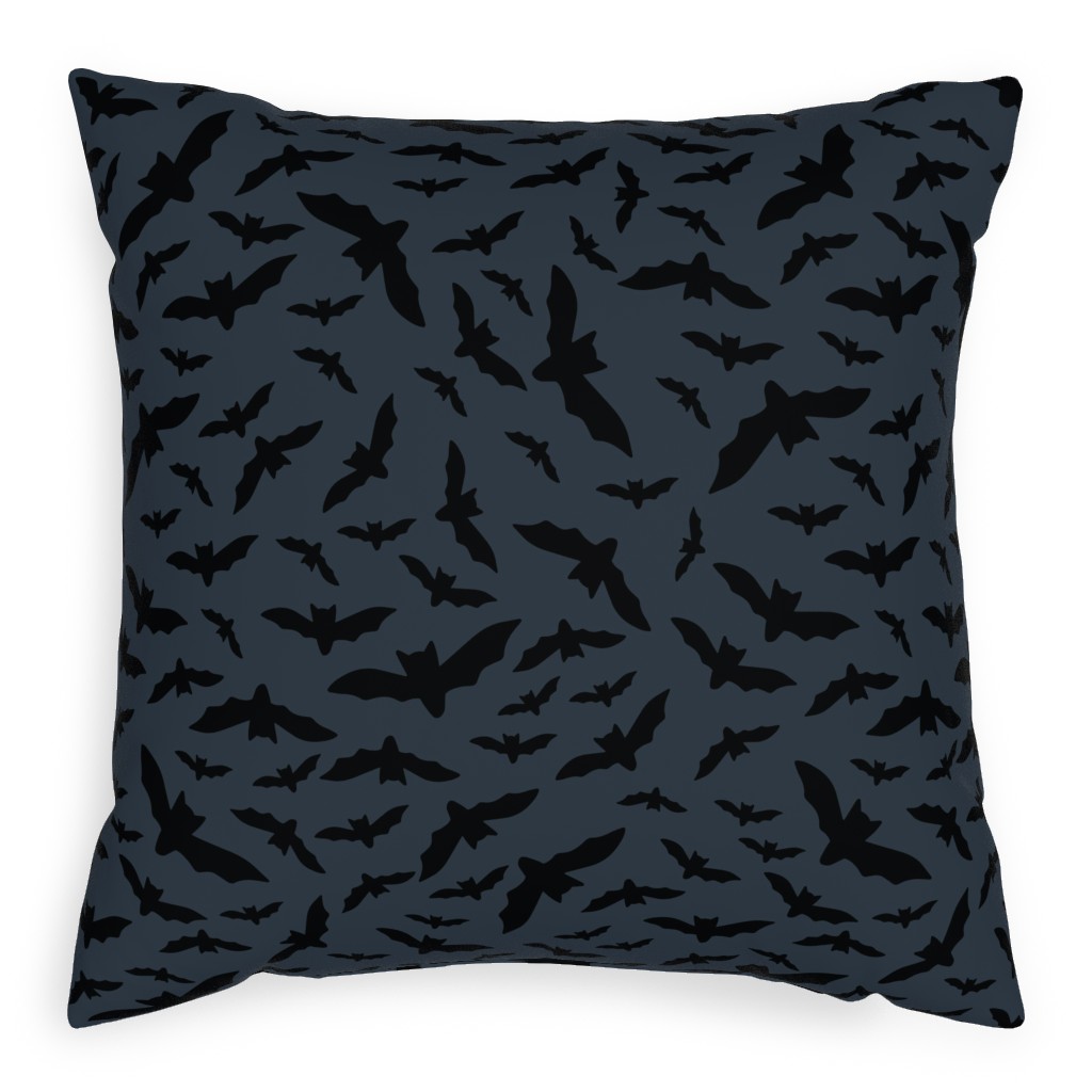 Black Bats Pillow, Woven, Black, 20x20, Single Sided, Black, Charcoal