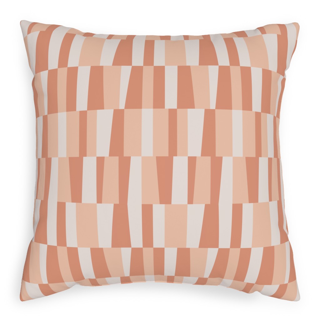 Collage Tiles - Orange Pillow, Woven, Black, 20x20, Single Sided, Orange