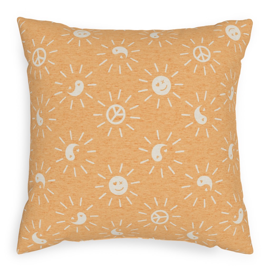 Cool Vibes Pillow, Woven, Black, 20x20, Single Sided, Yellow, Champagne