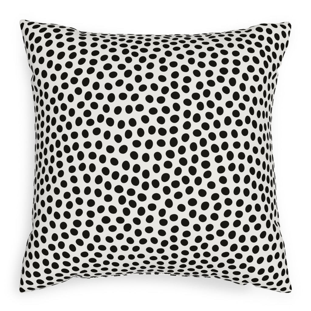 Dots - Black and White Pillow, Woven, Black, 20x20, Single Sided, White