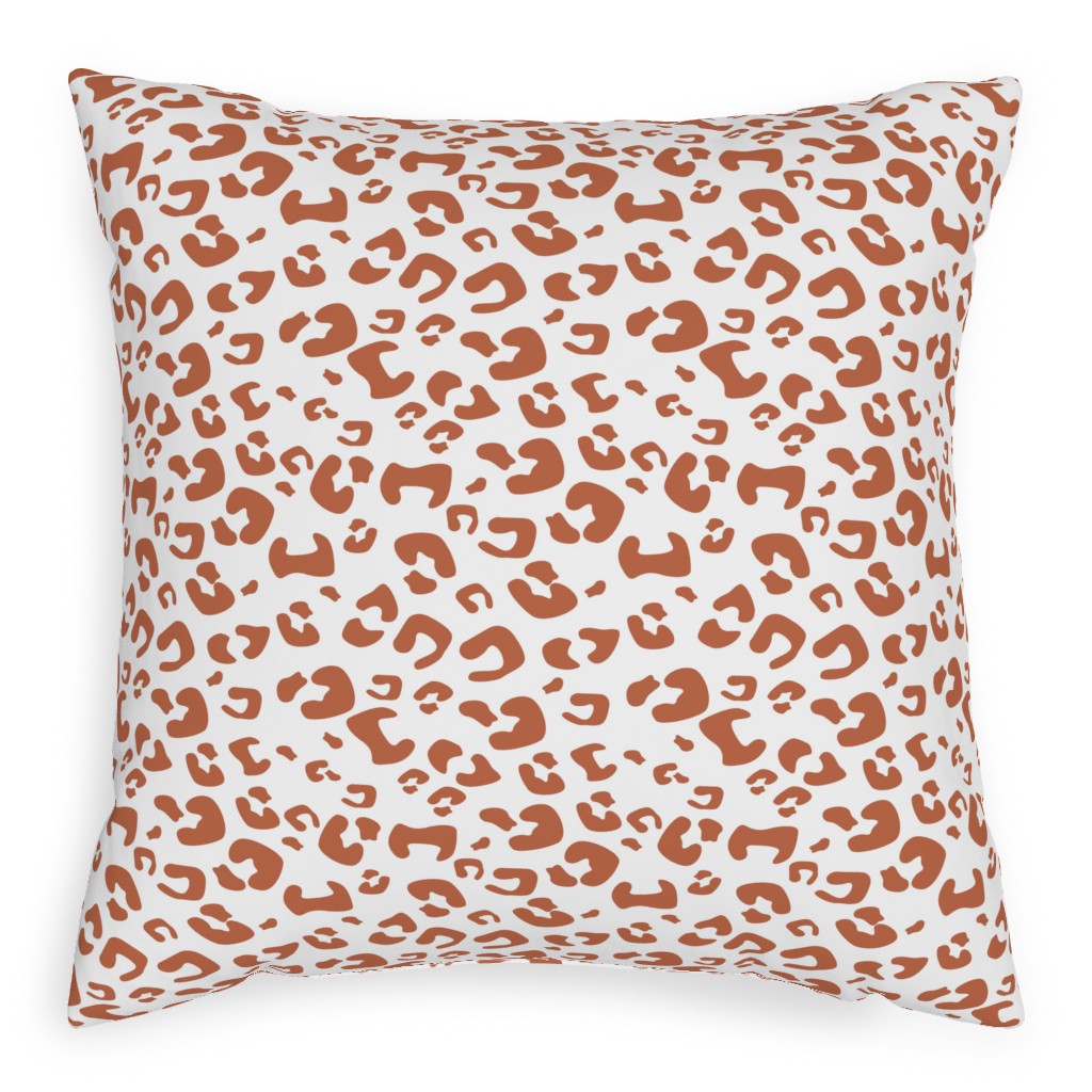 Leopard Print - Terracotta Pillow, Woven, Black, 20x20, Single Sided, Brown, Brown