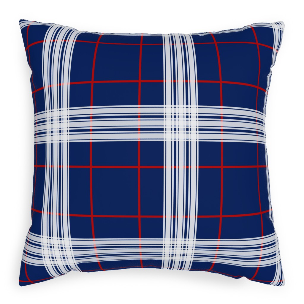 Myrtle Beach Tartan - Multi Pillow, Woven, Black, 20x20, Single Sided, Blue