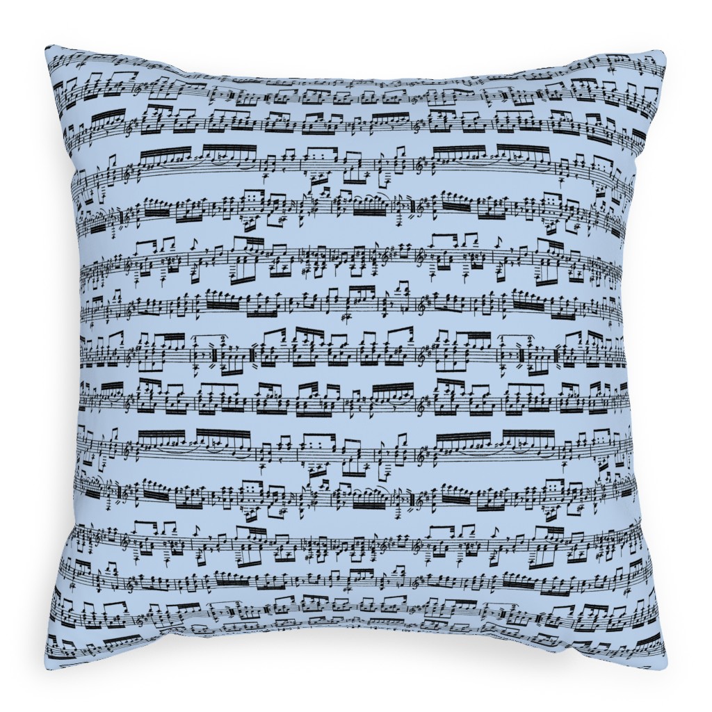 Sheet Music Pillow, Woven, Black, 20x20, Single Sided, Blue, Coast