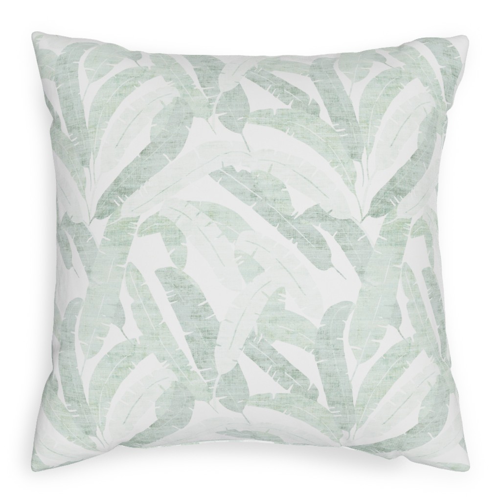 Banana Leaf - Light Pillow, Woven, Black, 20x20, Single Sided, Green, Classic Green