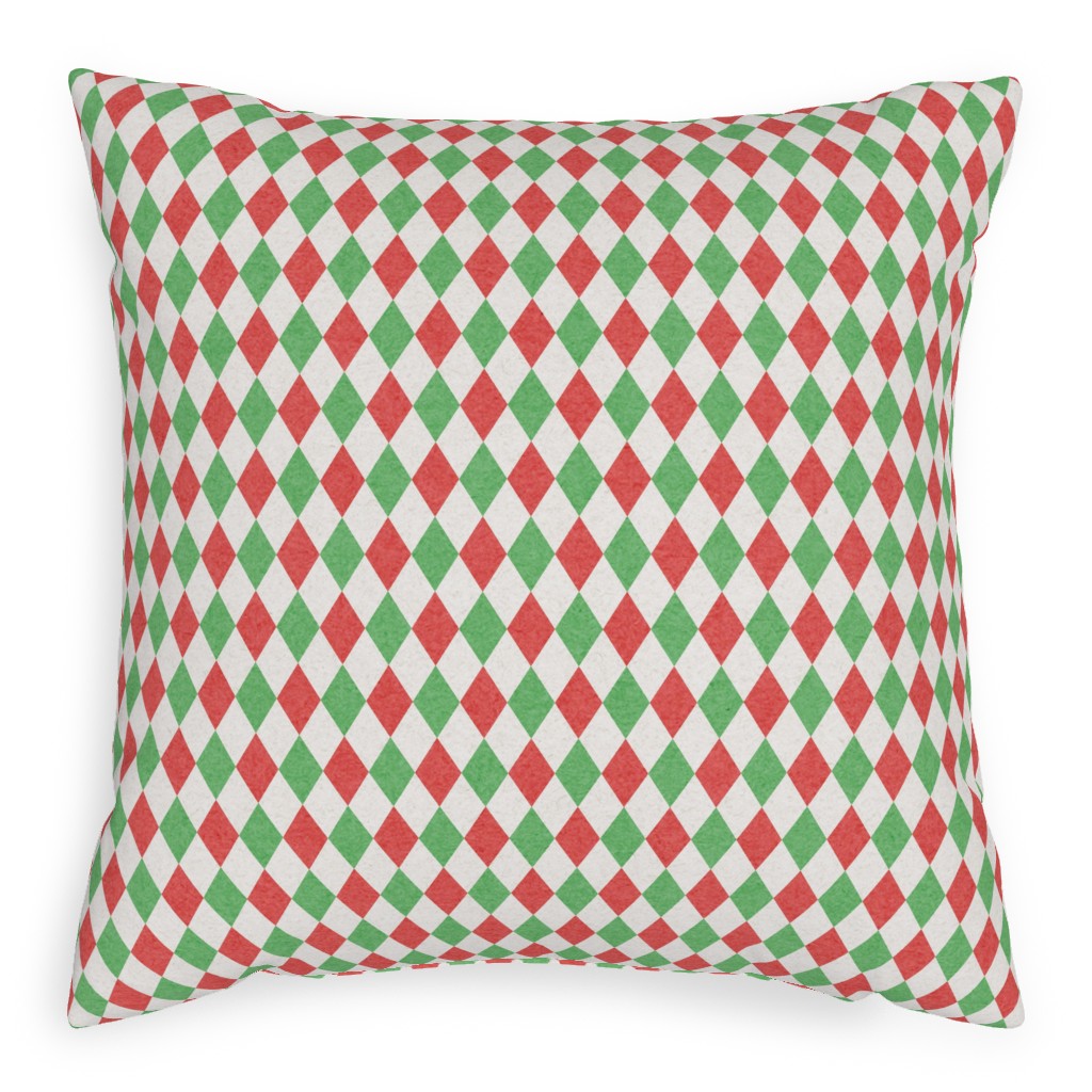 Christmas Diamonds Pillow, Woven, Black, 20x20, Single Sided, Multicolor