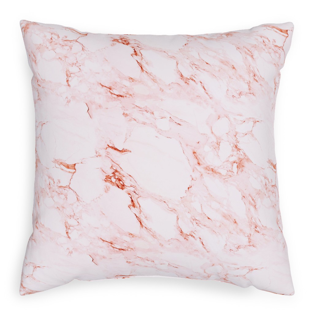 Marble - Blush Pillow, Woven, Black, 20x20, Single Sided, Pink