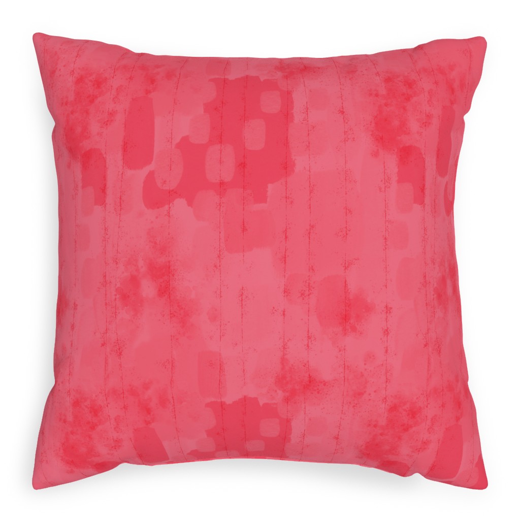 Watermelon Grunge - Pink Pillow, Woven, Black, 20x20, Single Sided, Pink