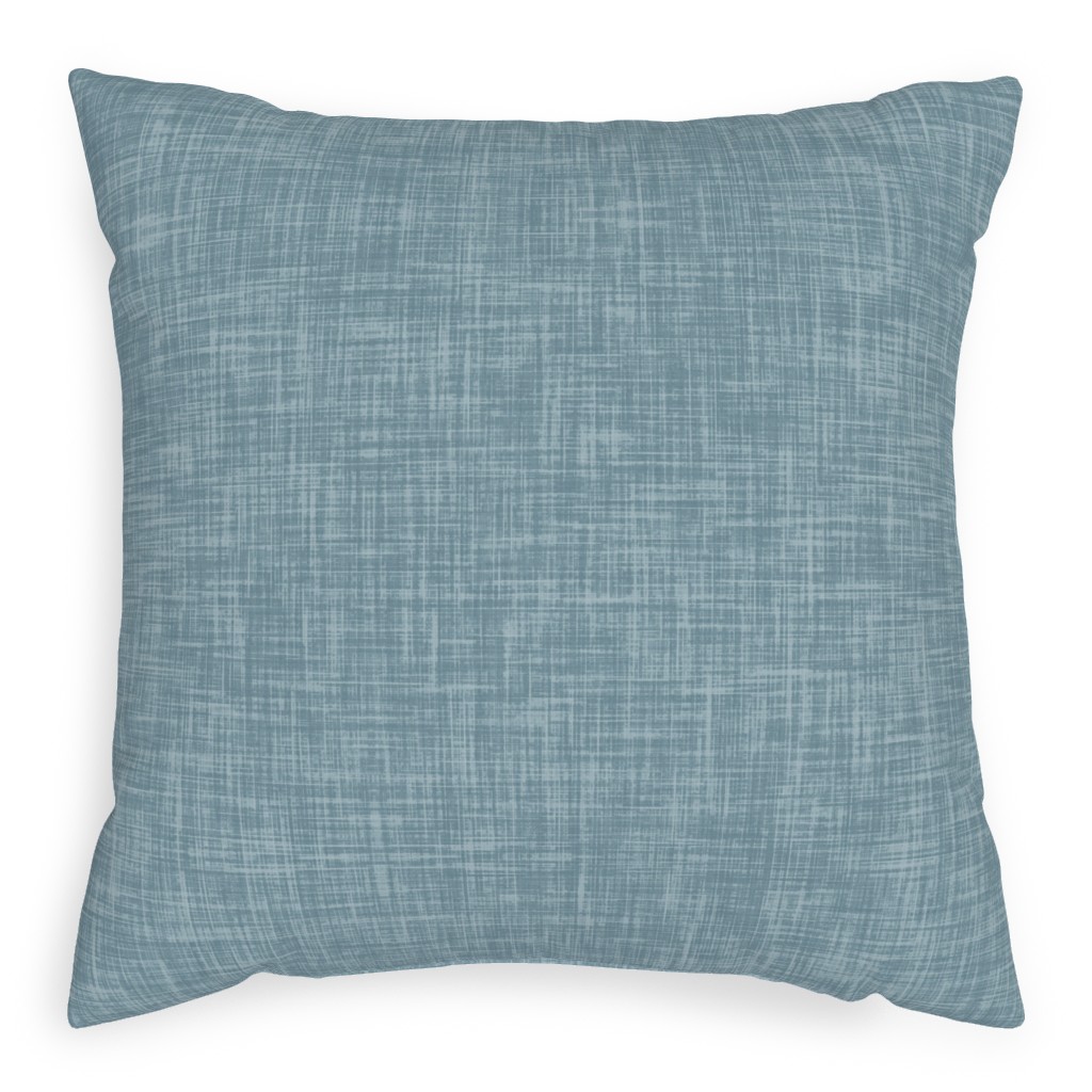 Vintage Linen Pillow, Woven, Black, 20x20, Single Sided, Blue, Marine Layer