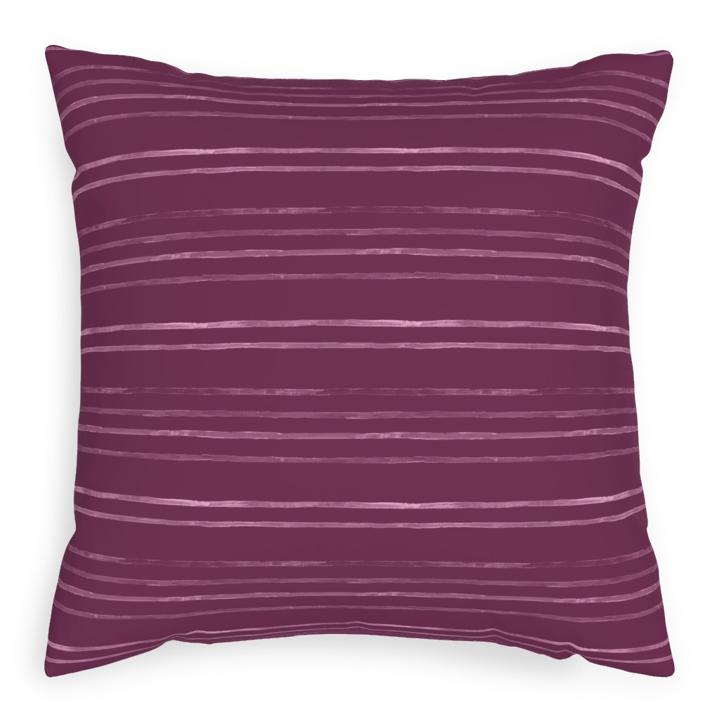 Take Flight Stripe - Rasberry Pillow, Woven, Black, 20x20, Single Sided, Purple, Purple