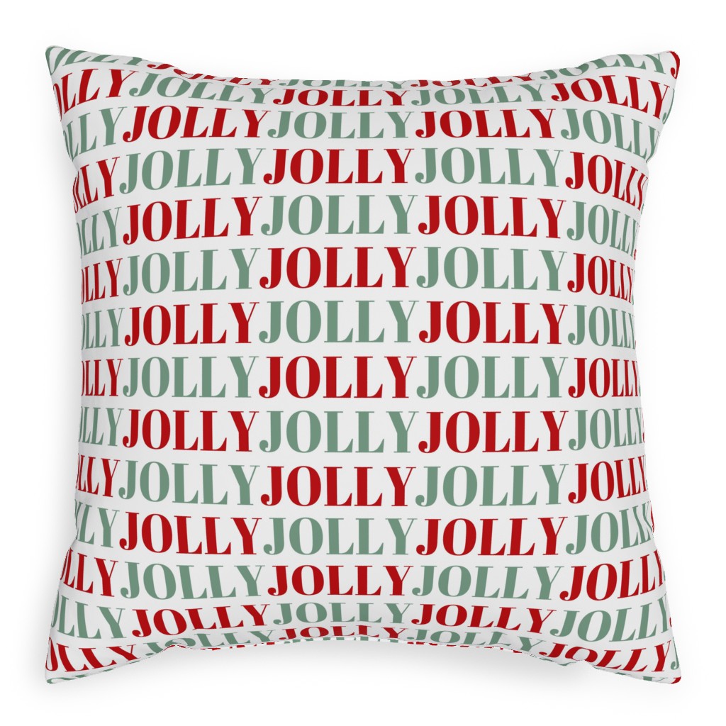Jolly Print - Red and Green Pillow, Woven, Black, 20x20, Single Sided, Red
