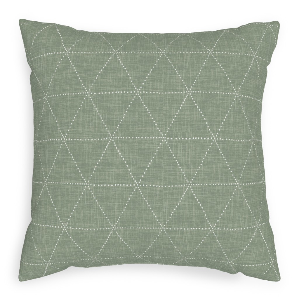 Green Geometric Throw Pillows