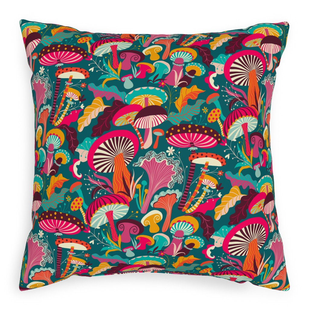 Fantastic Fungi - Multi Pillow, Woven, Beige, 20x20, Single Sided, Multicolor