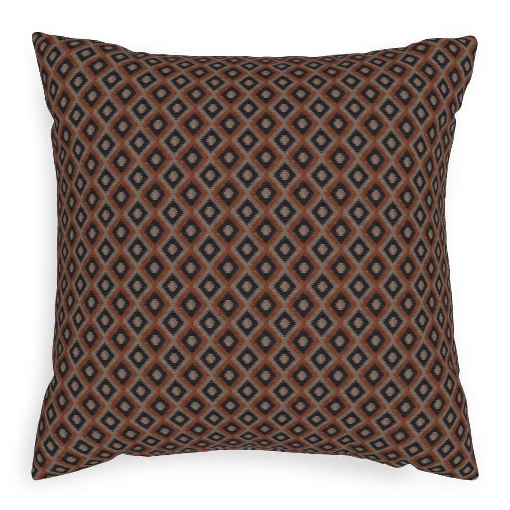 Aztec Pillow, Woven, Beige, 20x20, Single Sided, Brown
