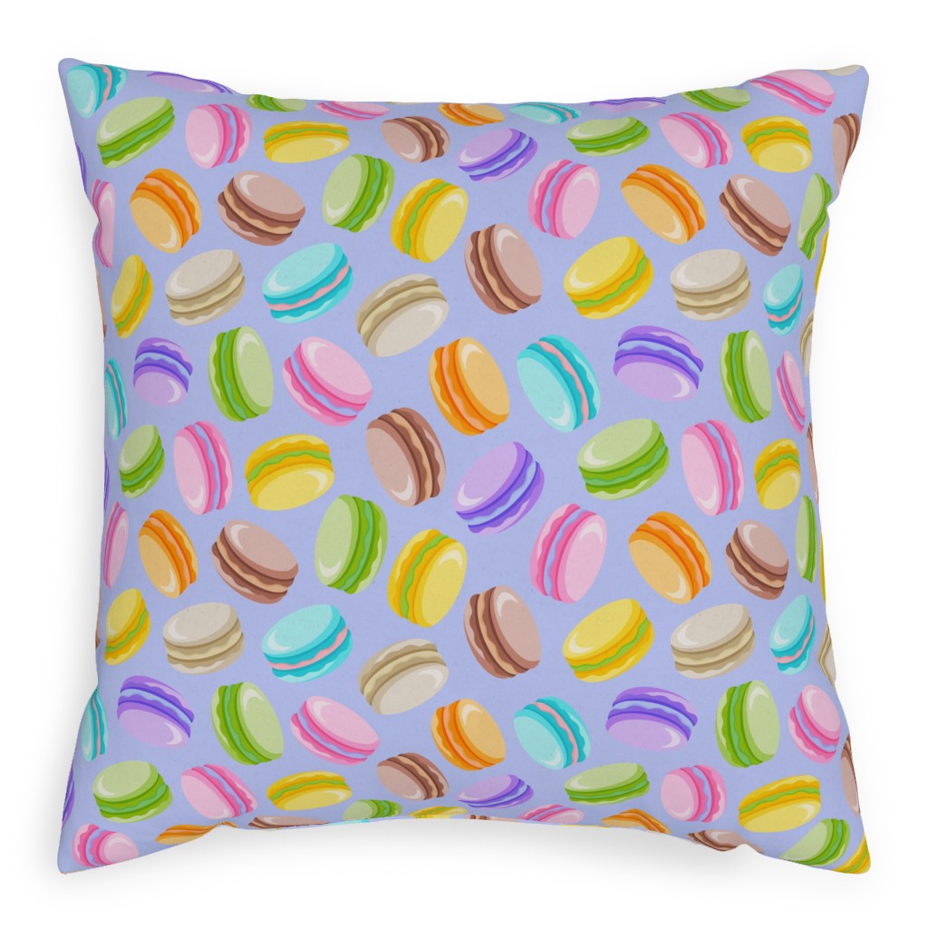 Pastel Macarons - Lavender Pillow, Woven, Beige, 20x20, Single Sided, Purple