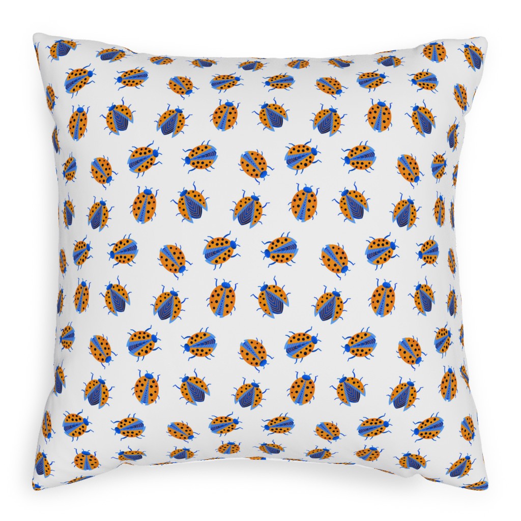 Classic Ladybugs Pillow, Woven, Beige, 20x20, Single Sided, Beige, Tan