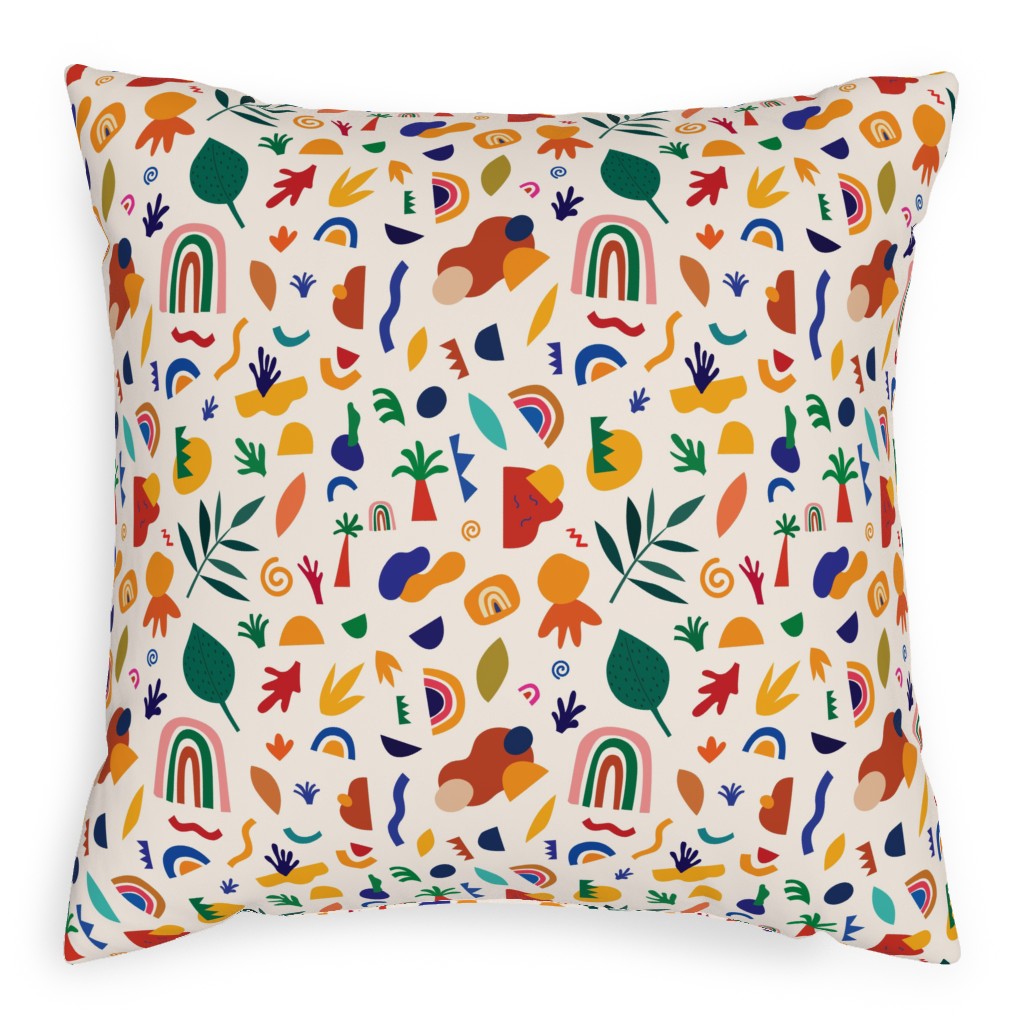 Seamless Pattern - Multi Pillow, Woven, Beige, 20x20, Single Sided, Multicolor