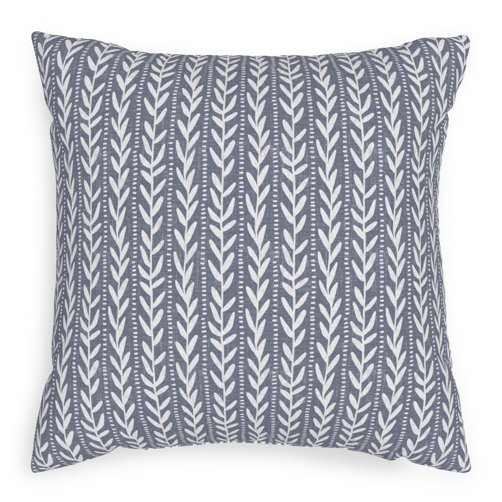 Climbing Vines Deep Woods - Slate Pillow, Woven, Beige, 20x20, Single Sided, Gray, Gray
