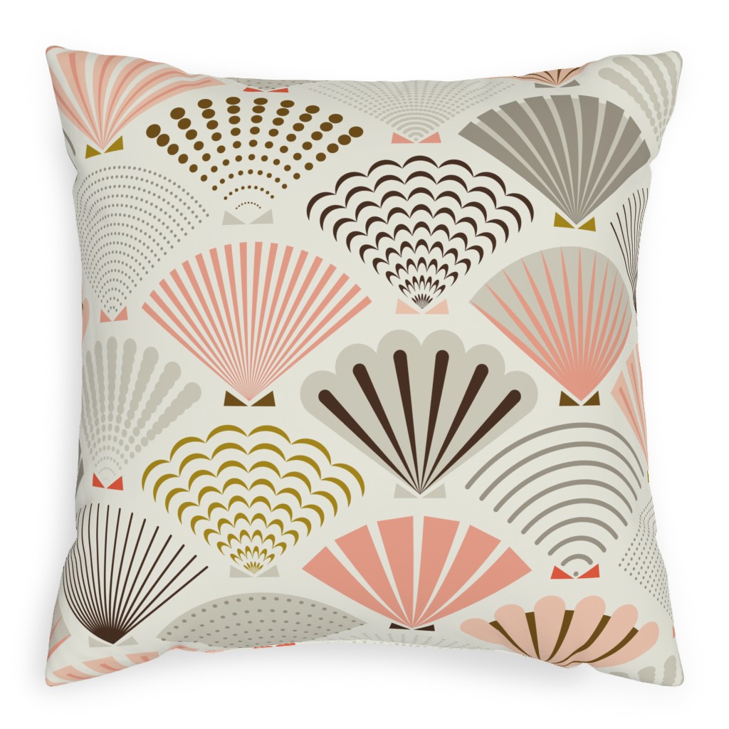 She Sells Seashells Pillow, Woven, Beige, 20x20, Single Sided, Multicolor