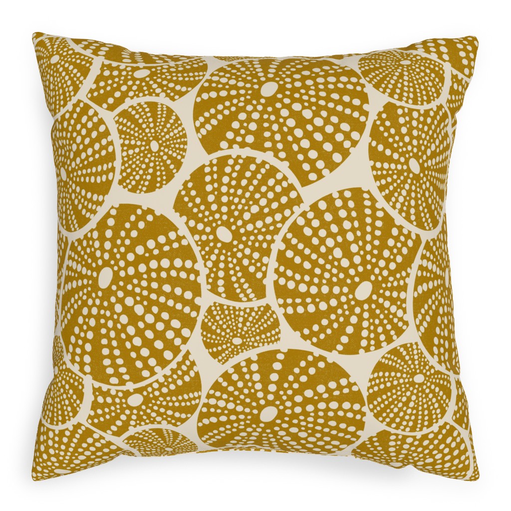 Bed of Urchins - Yellow Pillow, Woven, Beige, 20x20, Single Sided, Yellow