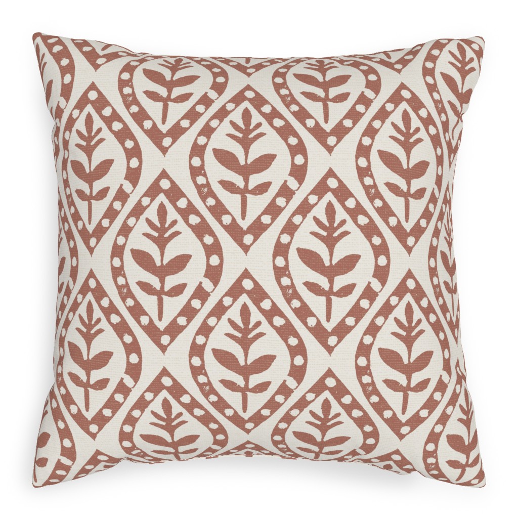 Molly's Print - Terracotta Pillow, Woven, Beige, 20x20, Single Sided, Brown, Brown