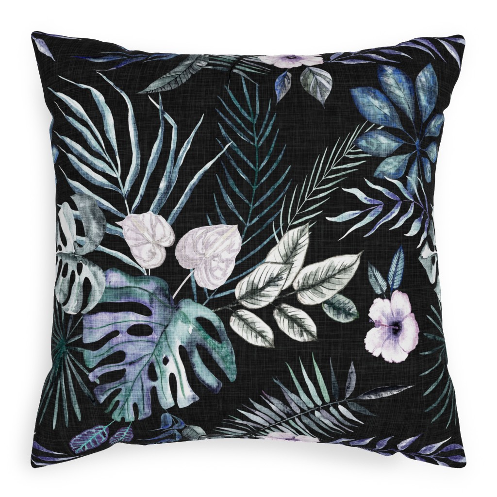 Phantasmagorial Jungle Pillow, Woven, Beige, 20x20, Single Sided, Black