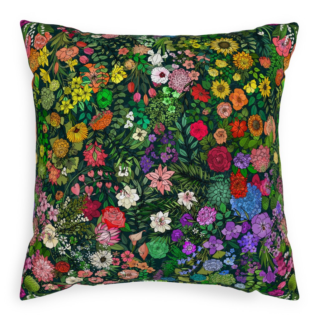 Secret Garden - Multi Pillow, Woven, Beige, 20x20, Single Sided, Multicolor