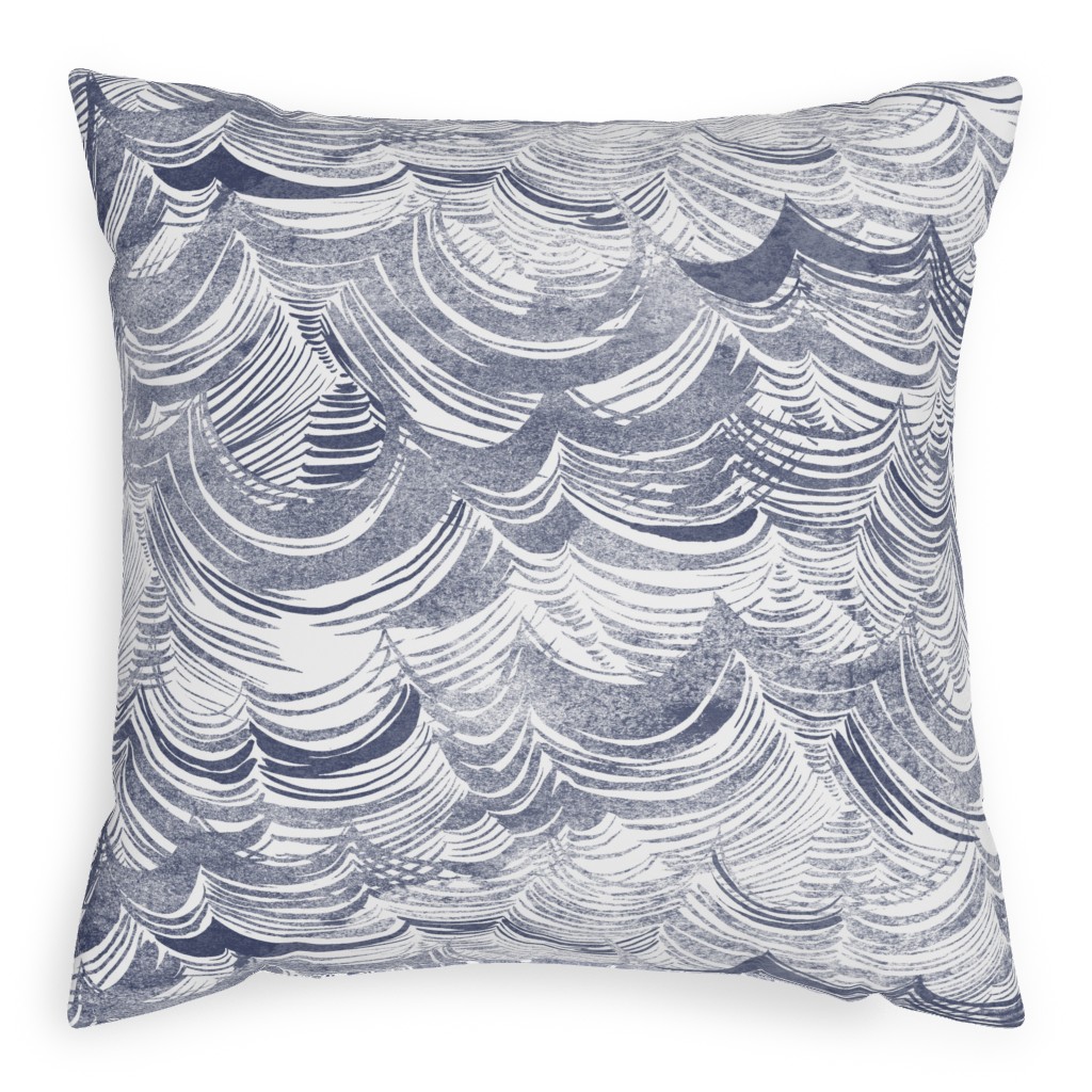 Wild Ocean Pillow, Woven, Beige, 20x20, Single Sided, Gray