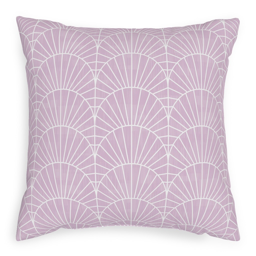 Art Deco Fields - Lavender Pillow, Woven, Beige, 20x20, Single Sided, Purple