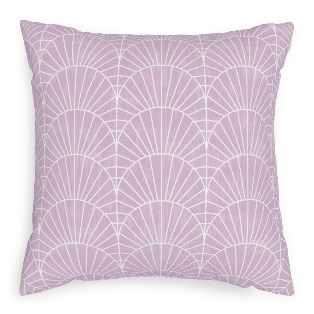 Art Deco Fields - Lavender Pillow, Woven, Beige, 20x20, Single Sided, Purple, Purple
