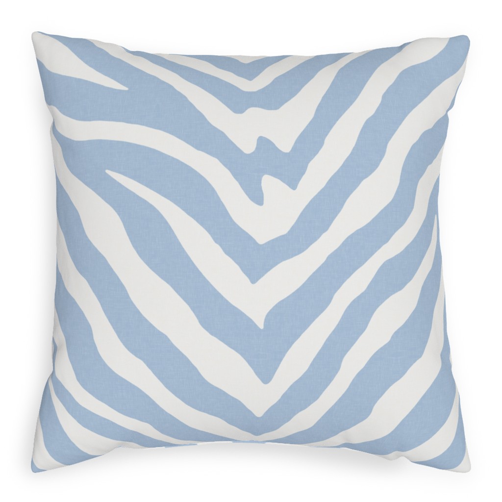 Zebra Pattern Pillow, Woven, Beige, 20x20, Single Sided, Blue, Hydrangea