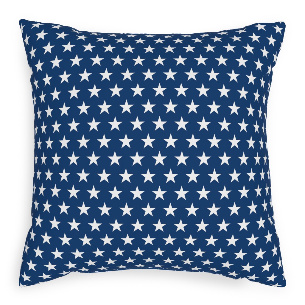 Stars on Blue Pillow, Woven, Beige, 20x20, Single Sided, Blue