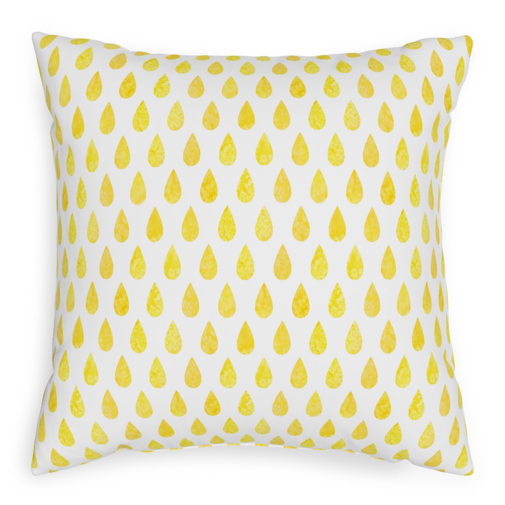 Drops Pillow, Woven, Beige, 20x20, Single Sided, Yellow