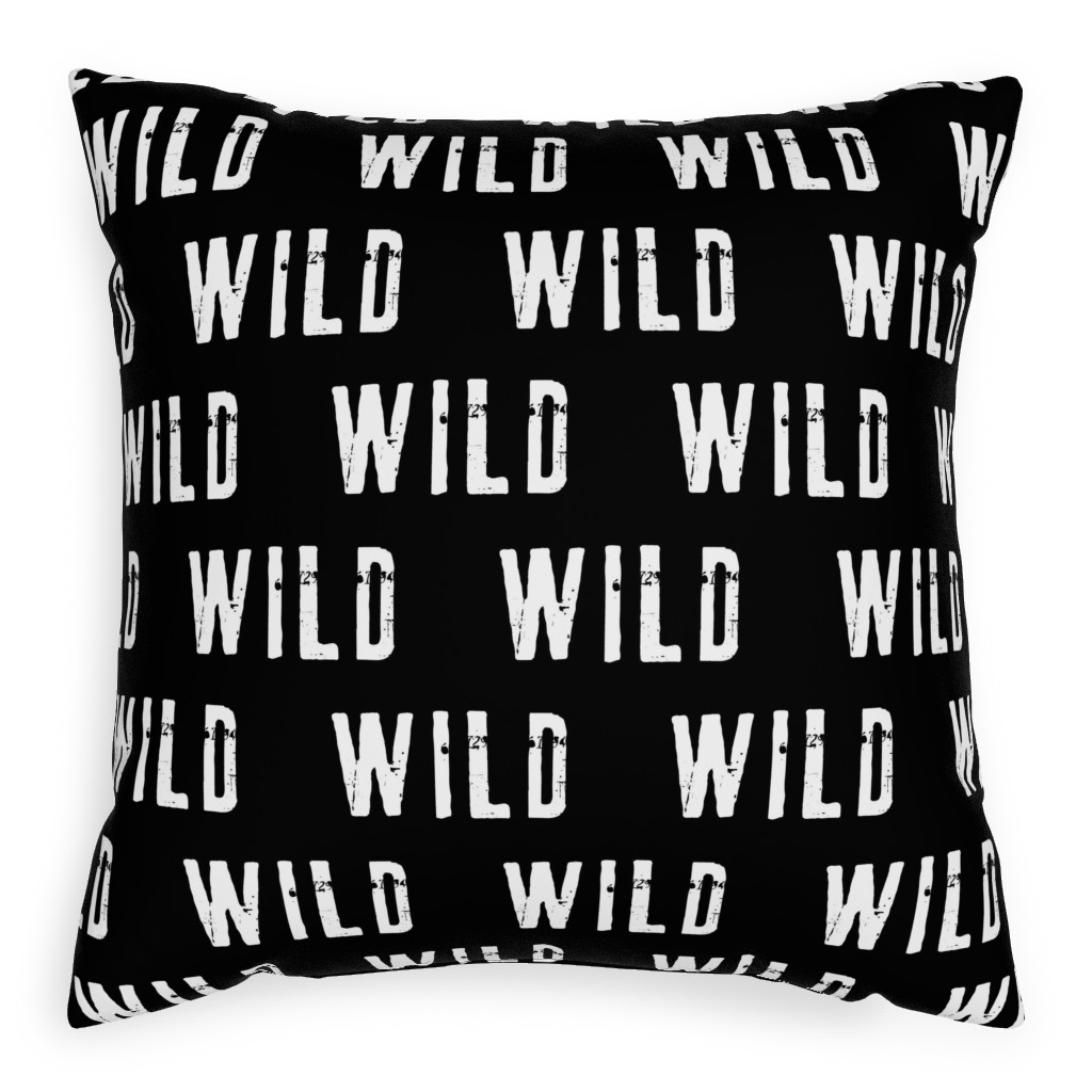 Wild - Black Pillow, Woven, Beige, 20x20, Single Sided, Black