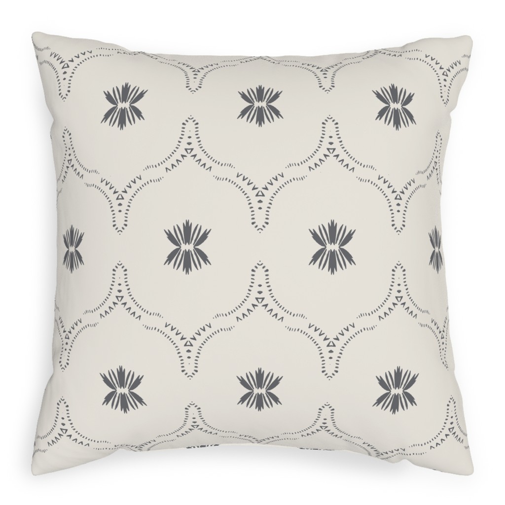 Jasmin Wildflower Deco Pillow, Woven, Beige, 20x20, Single Sided, Beige, Pebble