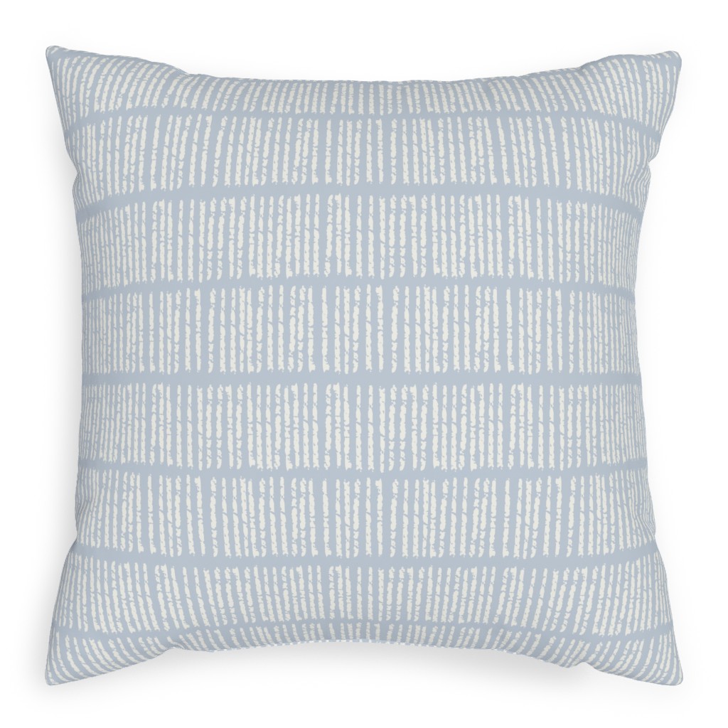 Dash - Blue Pillow, Woven, Beige, 20x20, Single Sided, Blue