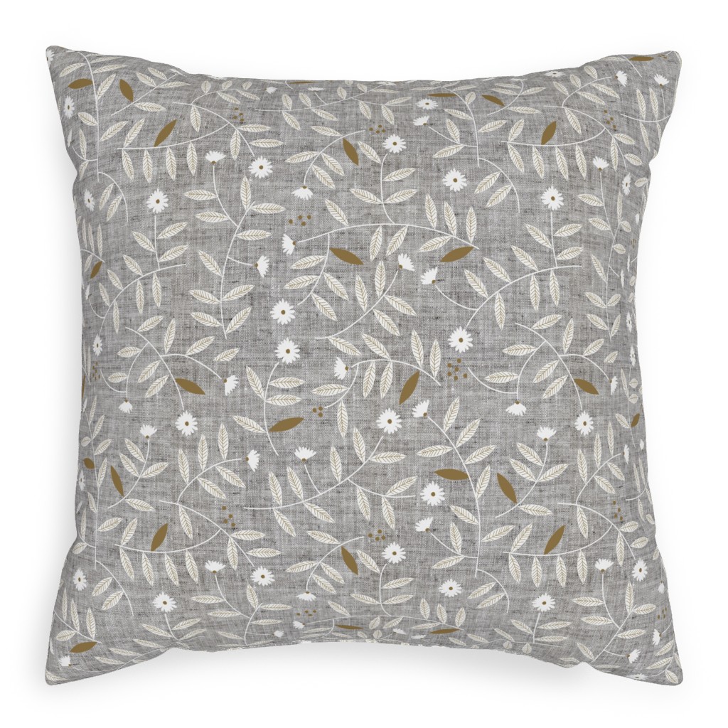 Darcy Pillow, Woven, Beige, 20x20, Single Sided, Gray