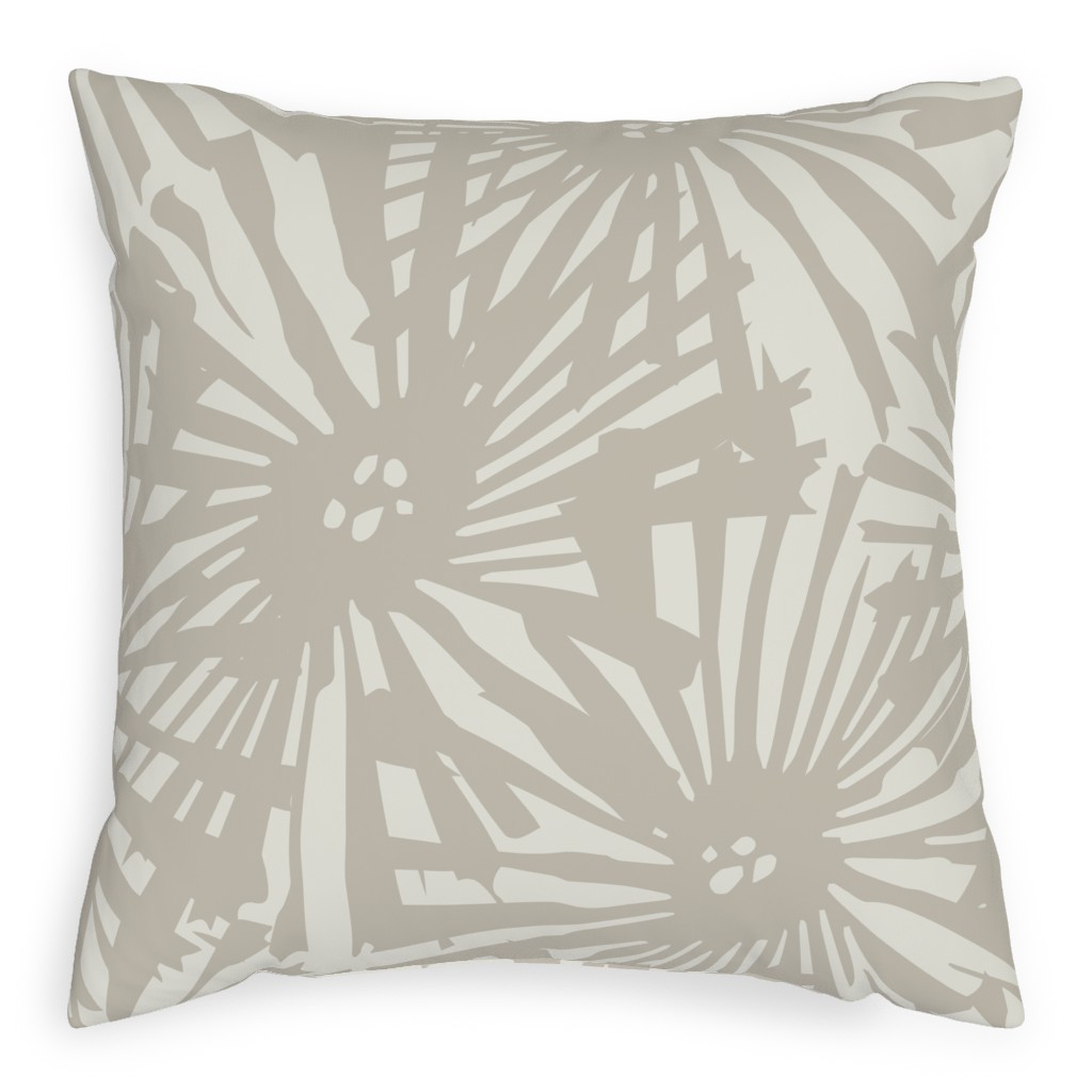 Large Cactus Flower Bloom - Beige Pillow, Woven, Beige, 20x20, Single Sided, Beige