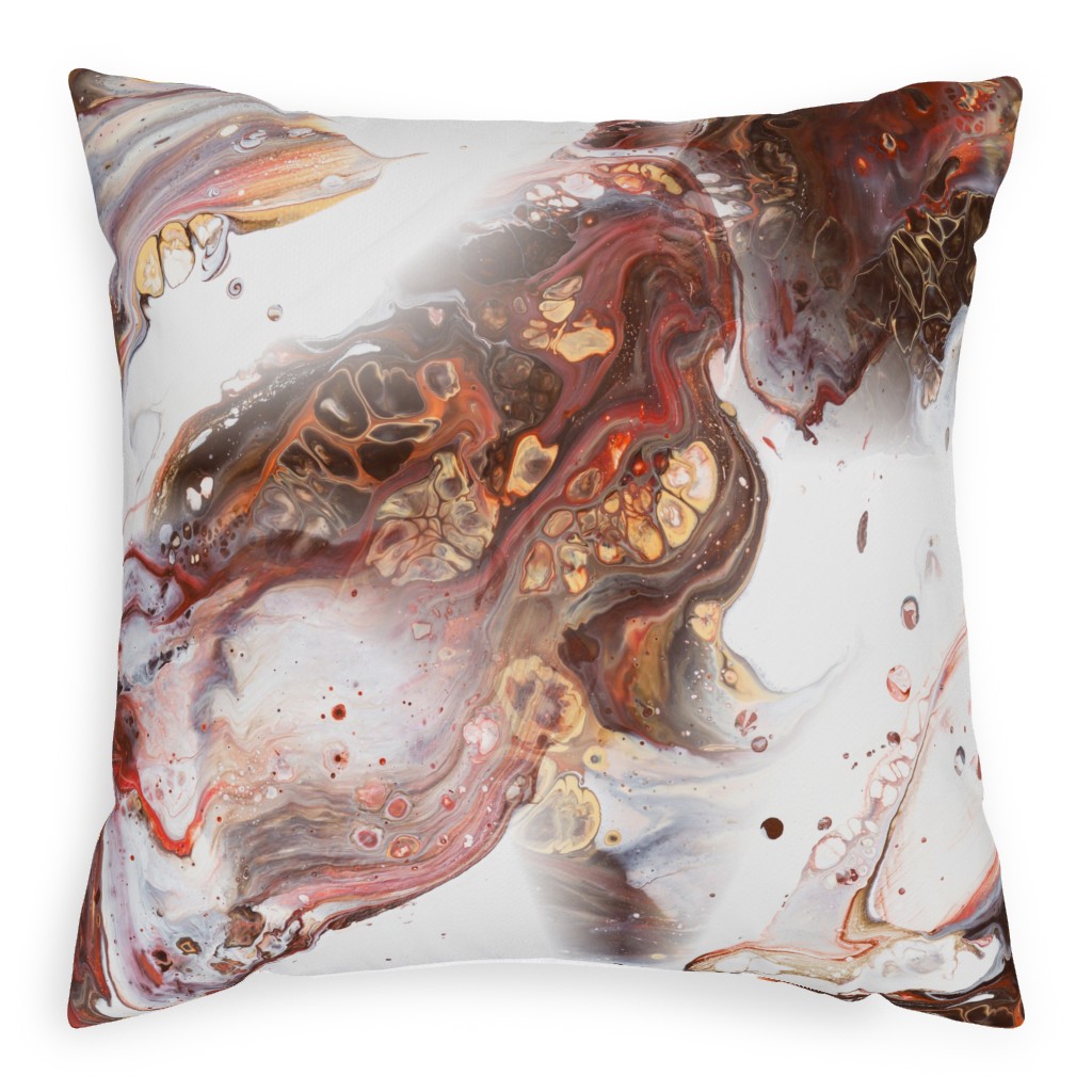 Acrylic Flow Pillow, Woven, Beige, 20x20, Single Sided, Brown, Pebble