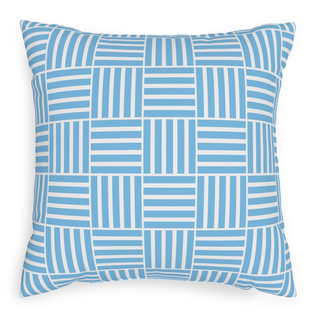 South Beach Stripe - Neptune Pillow, Woven, Beige, 20x20, Single Sided, Blue, True Blue