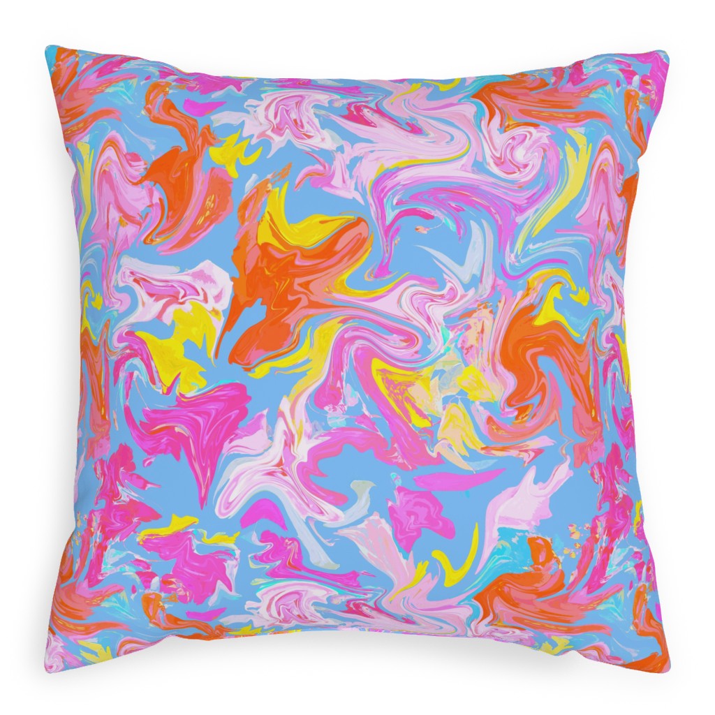 Summer Splash Pillow, Woven, Beige, 20x20, Single Sided, Multicolor