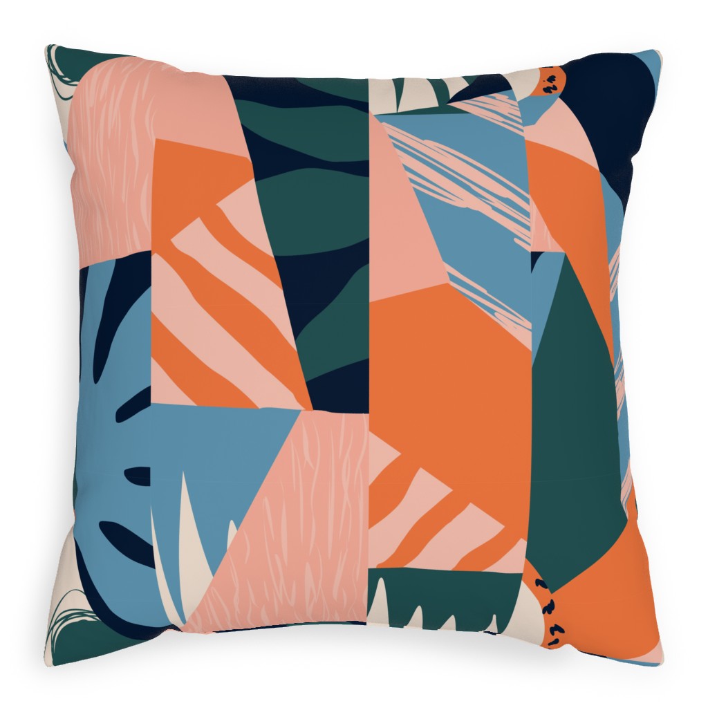 Abstraction With Coconut - Multi Pillow, Woven, Beige, 20x20, Single Sided, Multicolor