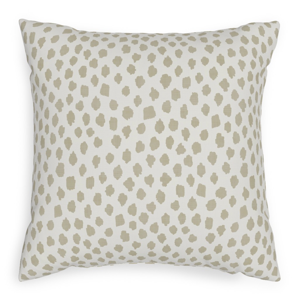 Khaki Spots - Gray Pillow, Woven, Beige, 20x20, Single Sided, Gray