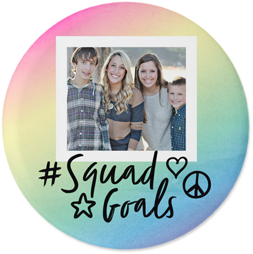 Emoji Squad Goals Pins, Large Circle, Pink