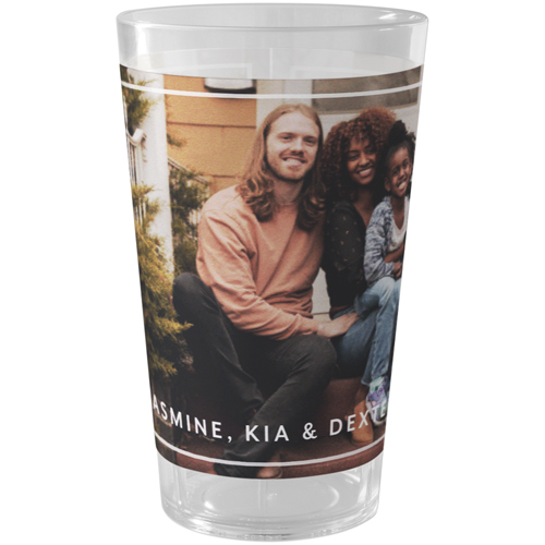 Simple Border Outdoor Pint Glass, White