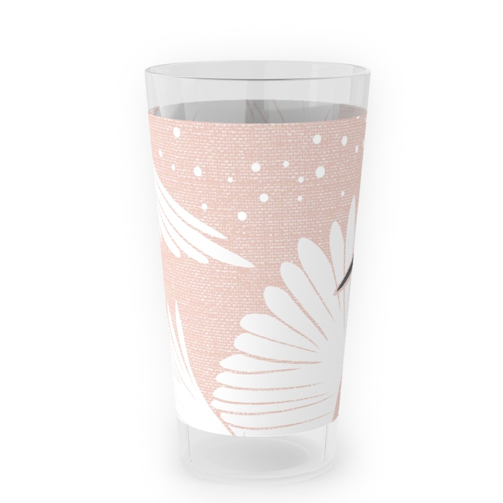 Soaring Wings Cranes Outdoor Pint Glass, Pink